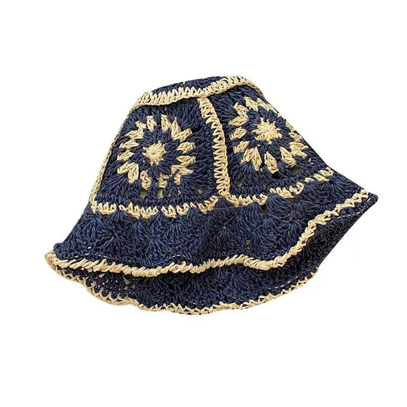 Соломенная шляпа детская весенне-летняя соломенная цветочная солнцезащитная шляпа с большим карнизом, универсальная, повседневная, пляжная шляпа для женщин