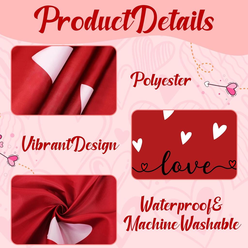 Valentines Day Decor Tablecloth 60x84 Inch: Valentine’s Day Decorations Heart Table Cover for Home(Red)
