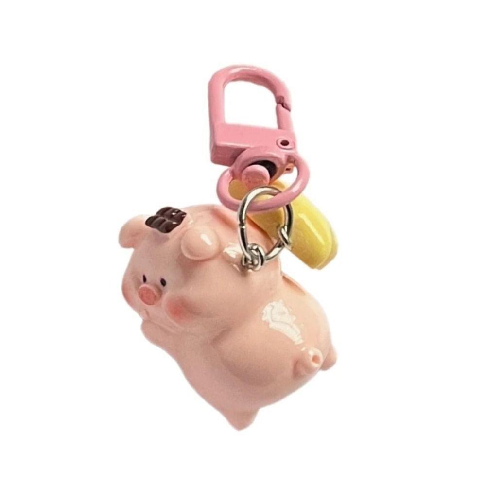 Charms Pink Pig Pendant Bag Pendant 3D Key Chain Sweet Cartoon Key Chain Decoration