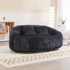 Bean Bag Sofa Lazy Sofa Durable and Comfortable Recliner High Back Bean Bag Chair Sofa (Black Chenille)