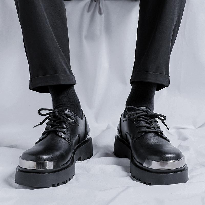 Удобные оксфорды на шнуровке Обувь 2024 Новые классические туфли на толстой подошве Кожаные туфли для платья и повседневной носки Мужские деловые туфли