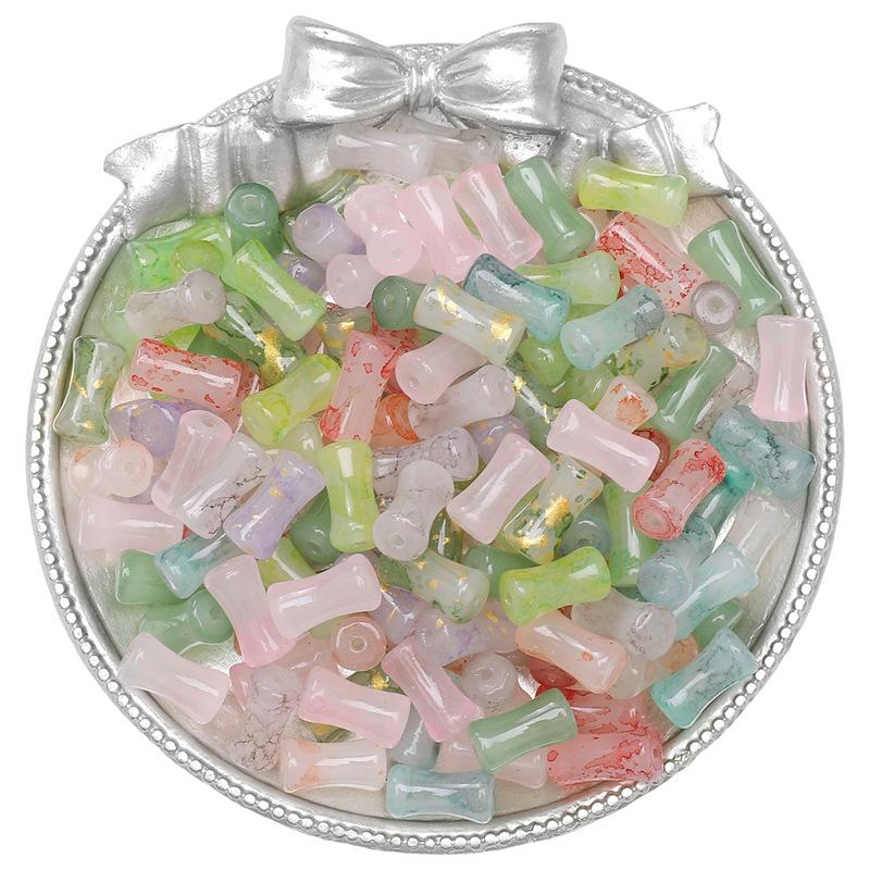 Стеклянные ореолы для окрашивания Бамбуковые бусины Бусины в старинном стиле Бусины ручной работы Аксессуары для бисера Глазурь Имитация нефрита Бусины Материалы