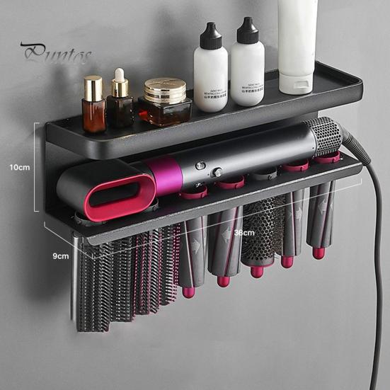 Настенная стойка для хранения фена для волос, прочная, несущая, простая в установке, многофункциональный выпрямитель для ванной комнаты, органайзер для инструментов для волос