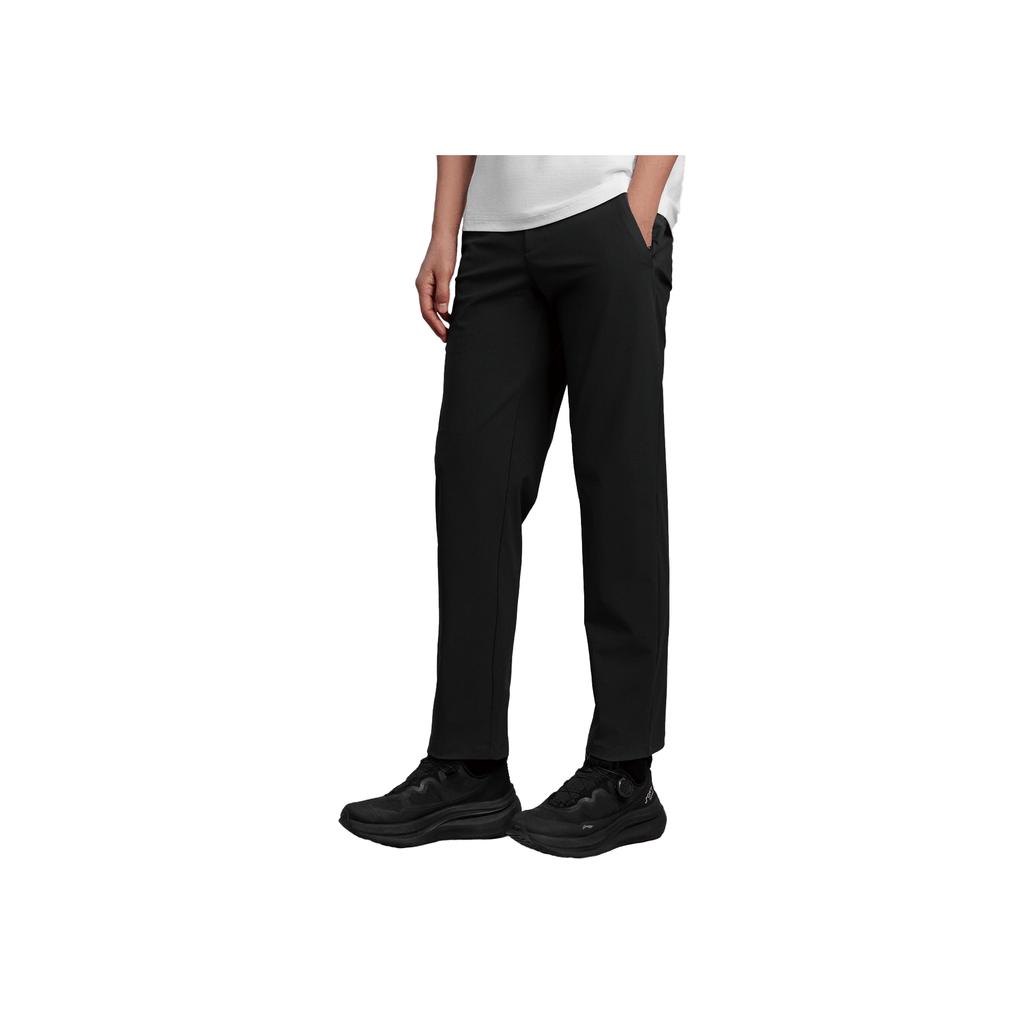 Li Ning Fitness Series Solid Color Mid Waist Breathable Versatile Straight Leg Casual Pants Men Bottoms Black AKYV149-1