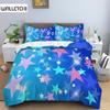 Комплект постельного белья со звездами, красочный узор со звездами, комплект постельного белья для детей и подростков, двуспальный, размер «king size», микрофибра, пододеяльник