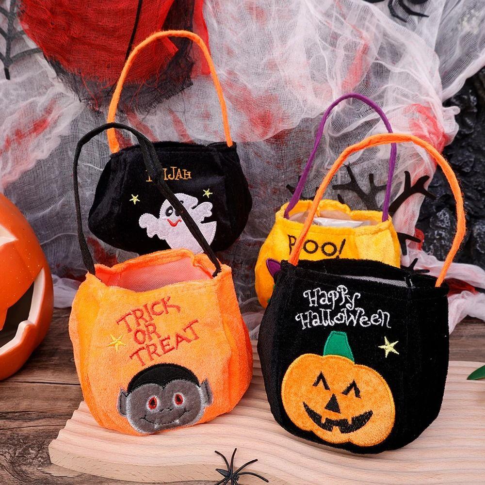 Cloth Gift Basket Trick Or Treat Pumpkin Candy Bag Cute Halloween Candy Bag Happy Halloween Day