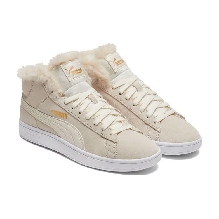 Puma Smash V2 Удобные Универсальные Кроссовки Мид-Топ Женские Кроссовки Молочно-Белые 385005-02