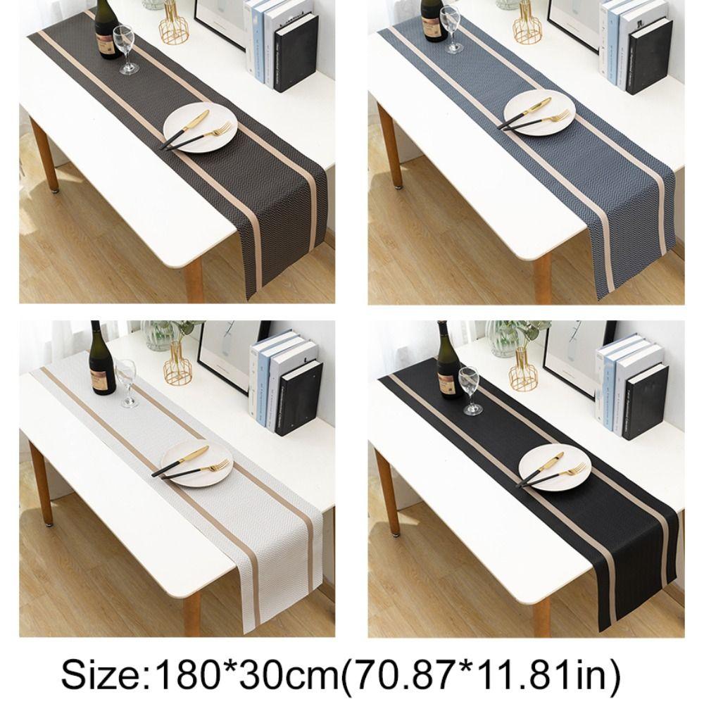 Practical Waterproof PVC Table Runner Stain-resistant Anti Slip Table Cover Oil-resistant Anti-scalding Desk Cover Living Room