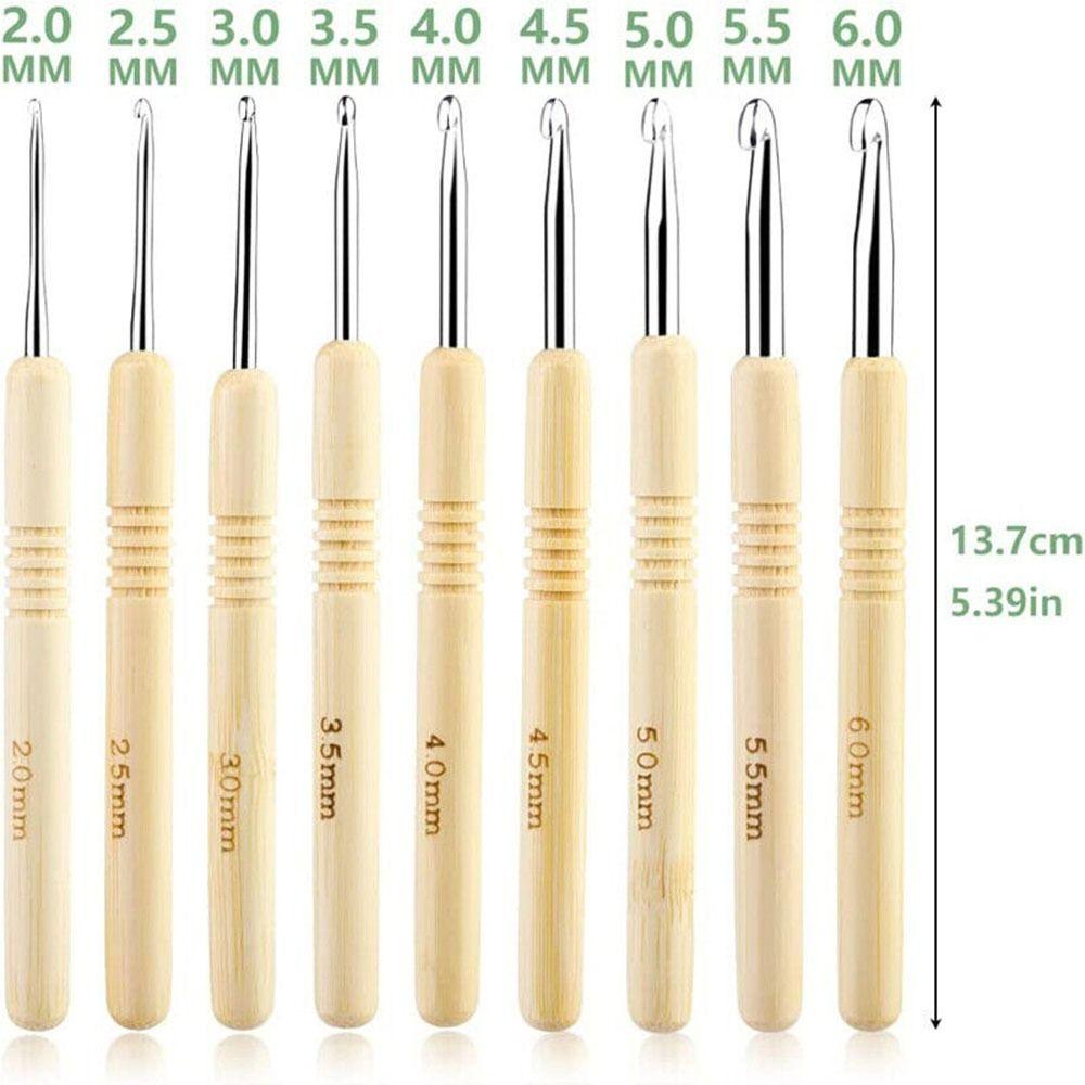 Набор крючков для вязания с бамбуковой ручкой ручной работы Спицы для свитера Крючки для вязания Инструменты для вязания Аксессуары