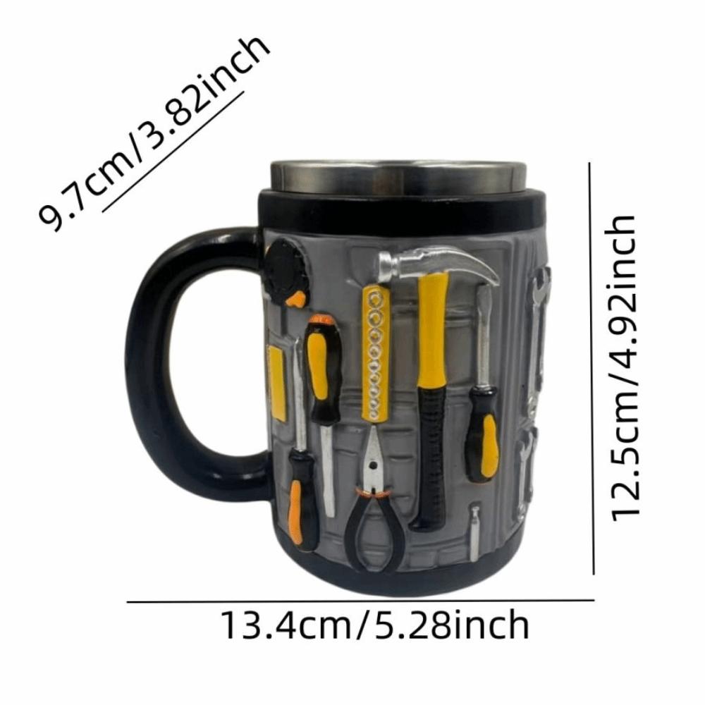 3D Toolbox Design Coffee Cup Stainless Steel Water Cup Funny Mechanic Mug  Gifts for Men