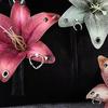 1 pc Simulation Cloth Flower Key Ring Cool Rivet Lily Flower Keyring Pendant Handbag Hangings Decoration Gifts Bag Ornaments