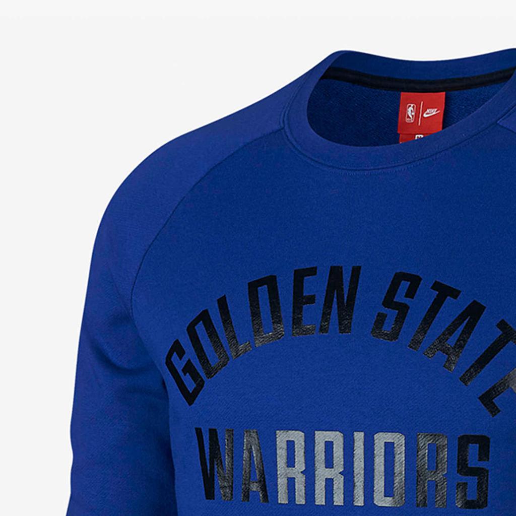 Nike NBA Golden State Warriors Basketball Sport Letter Print Crew Neck Sweatshirt Men Tops Blue 860714-495