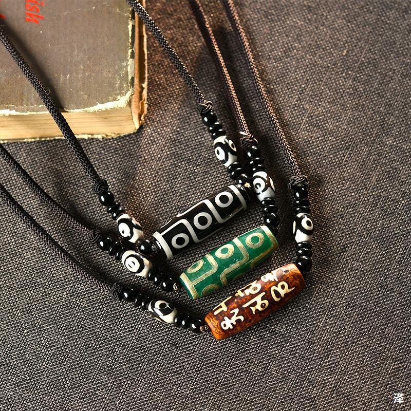 Этнический стиль, тибетский стиль, ожерелье «Девятиглазый Тяньчжу», универсальное для мужчин, новые ретро-аксессуары в китайском стиле для женщин
