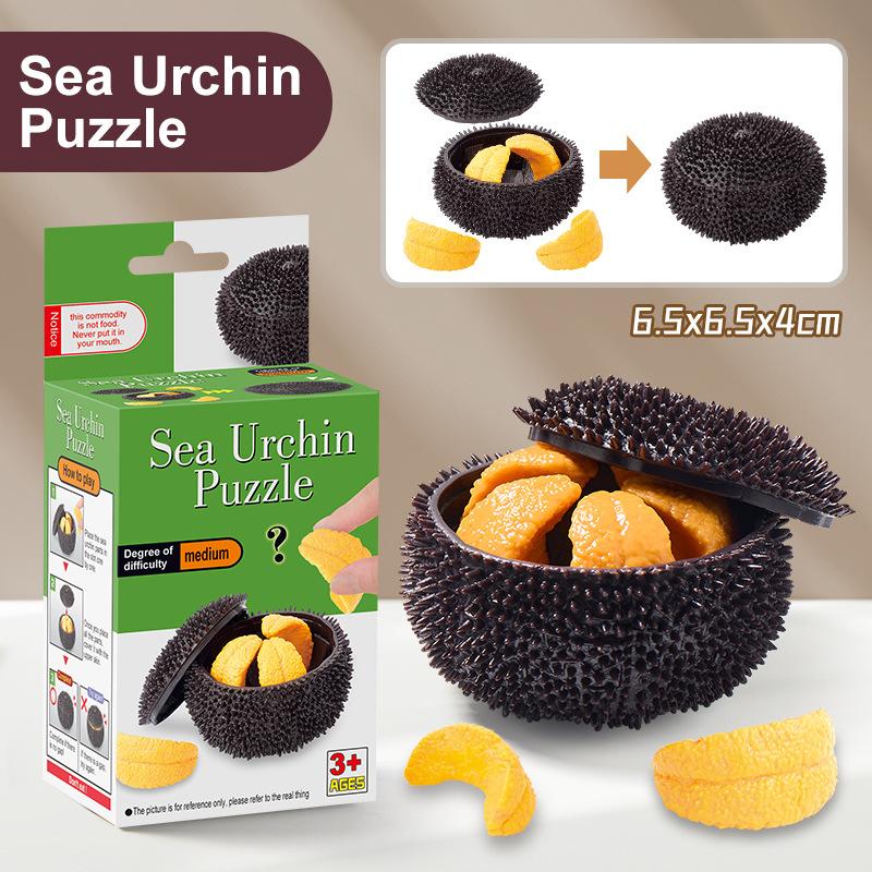 New 3D Puzzle Orange Sea Urchin Garlic Assembly Toy Logical Reasoning Hands-on Brainpower Puzzle Assembly Children's Puzzle Toys