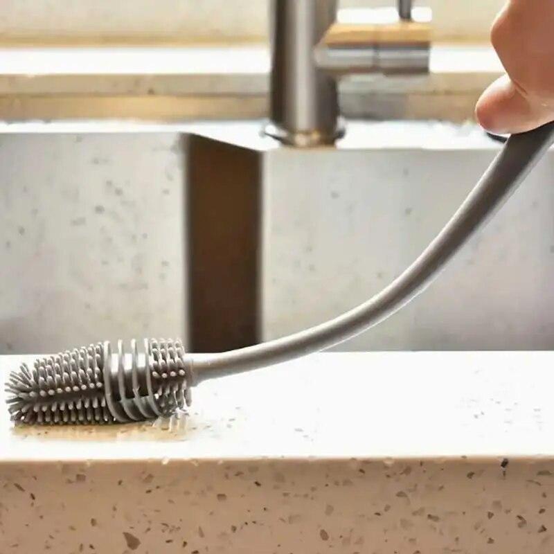 Длинная ручка силиконовая щетка для бутылок щетка для чистки кухонная щетка для чистки чашек термос стеклянная щетка инструменты для чистки