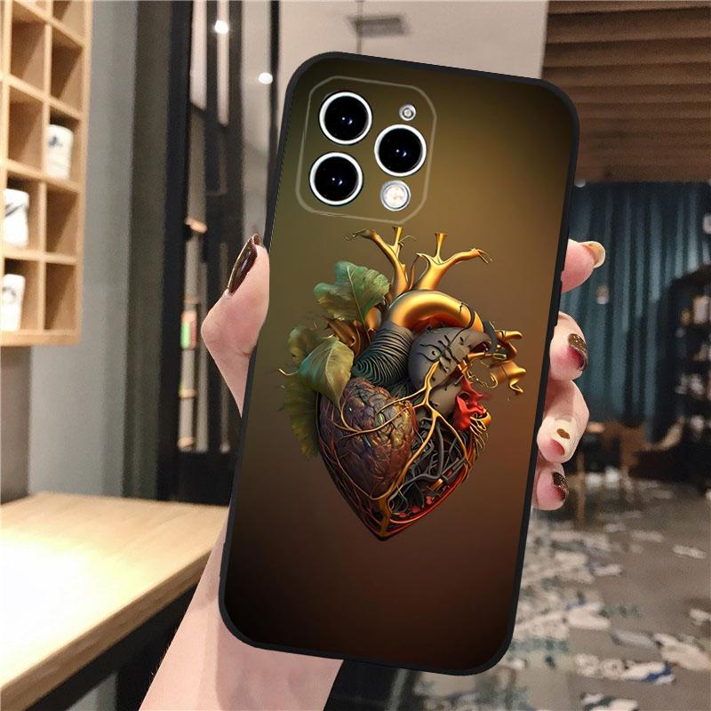 Чехол для телефона Heart Flower Art для iPhone 15 14 Pro Max 13 12 11 Pro Max XSMax XR 12 13 mini 14 Plus