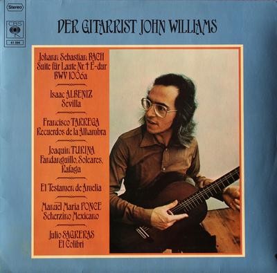 Виниловая пластинка JOHN WILLIAMS  Der Gitarrist John Williams 61594 CBS 1975 Германия Классика Б/у