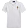 Футболка Polo SS24 Вышивка Медведь Буквы Приталенный крой Короткий рукав Поло Детские топы Белый 323853788-015