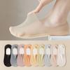 5 Pairs of Women's Summer Solid Color Invisible Thin Ice Silk Shallow Mouth Boat Socks