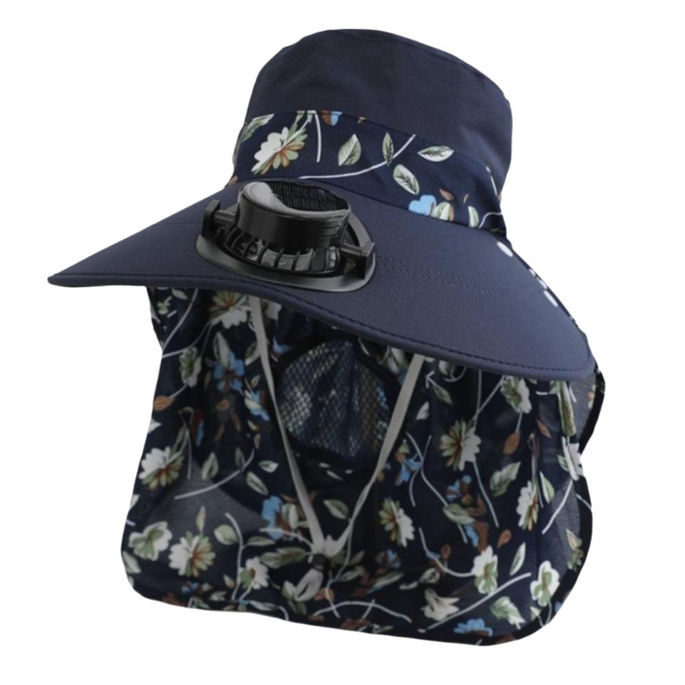 USB Charging Sun Cap Breathable Fisherman Hat Door Fan Solar Fan Cap  Cycling