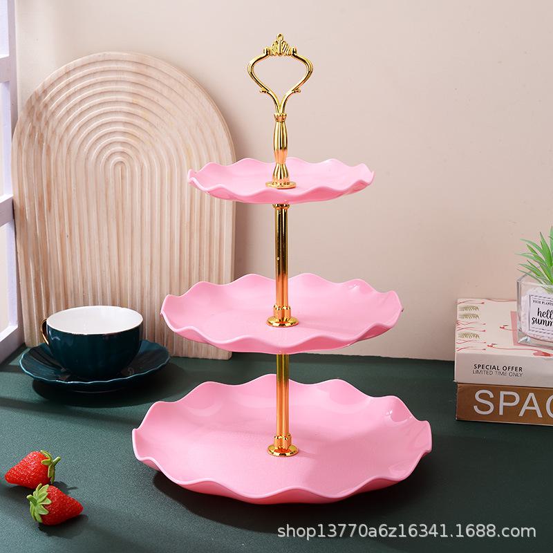 Трёхслойная тарелка для фруктов Nordic Light Luxury: Идеально подходит для гостиной, свадьбы, Рождества и десертов.