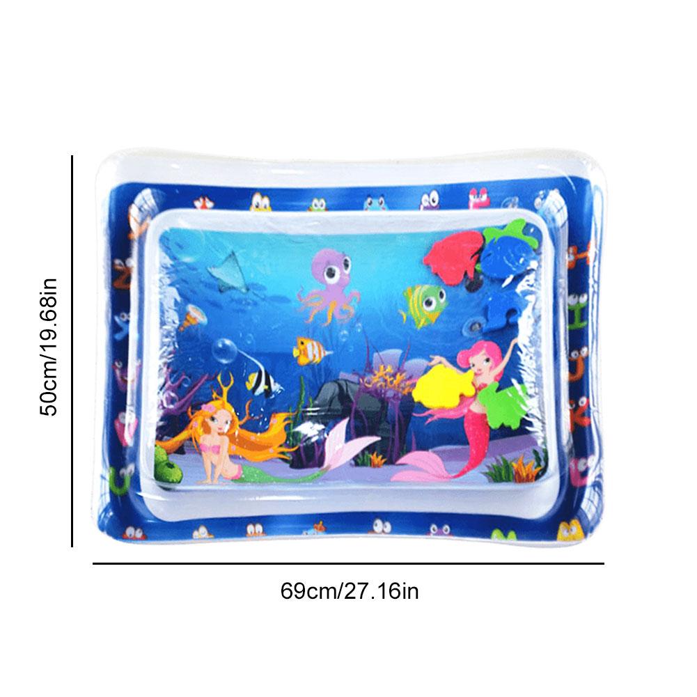 Summer Cooling Pet Water Bed Water Sensory Playmat with Fish Water Sensor Play Mat Tummy Time Water Play Mat for Bored Cats