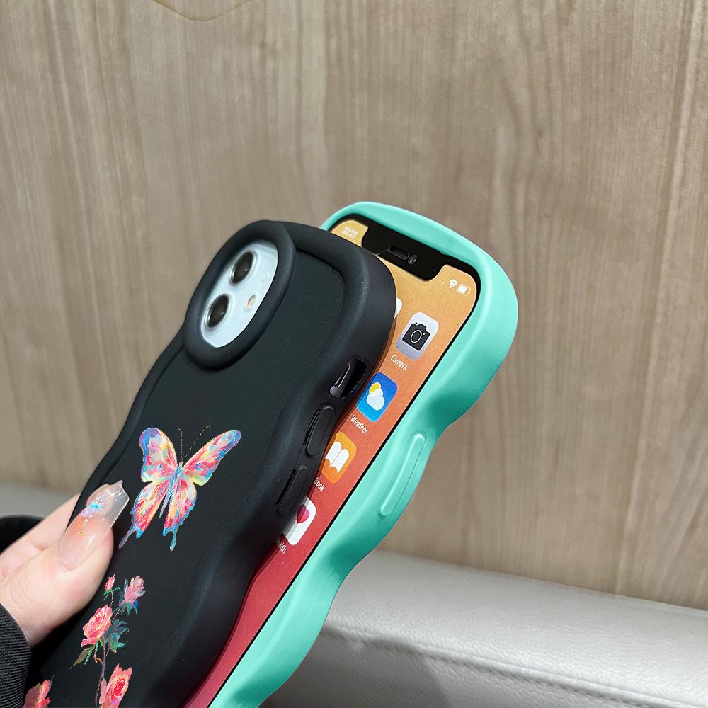 Мягкий чехол для телефона Roses Butterfly для Samsung Galaxy A52 A73 A12 A11 S24 Ultra 5G S23 S22 S21 S20 FE Wave Edge, противоударный защитный резиновый чехол