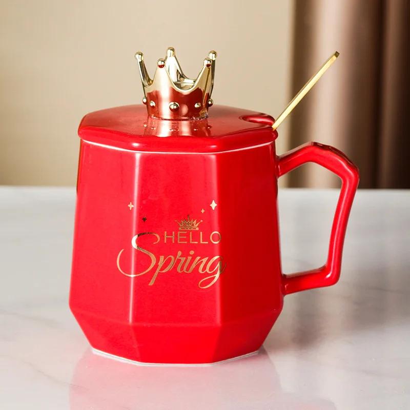 Творческая керамическая кружка для кофе «Золотая корона», кружки, посуда для напитков, чашки и кружки, кружка для чая, чашка кофе, оригинальная, красивая, пивная, забавная
