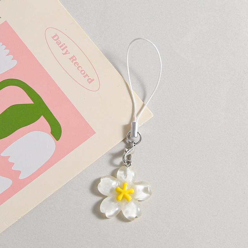 Разноцветные смоляные цветочные цепочки для телефона для женщин Корейский стиль Свежие милые Прозрачная сумка Брелок для ключей Лучший друг Компактный аксессуар