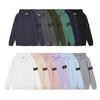 Mens Hooded Sweatshirt With Embroidered Patch Loose Fit Cotton Pullover Casual Wear