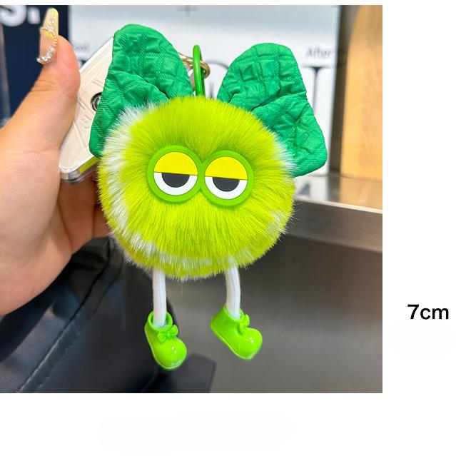Cute Little Tennis Coal Ball Elf Car Keychain Pendant Pom-pom Book Bag Pendant Plush Doll