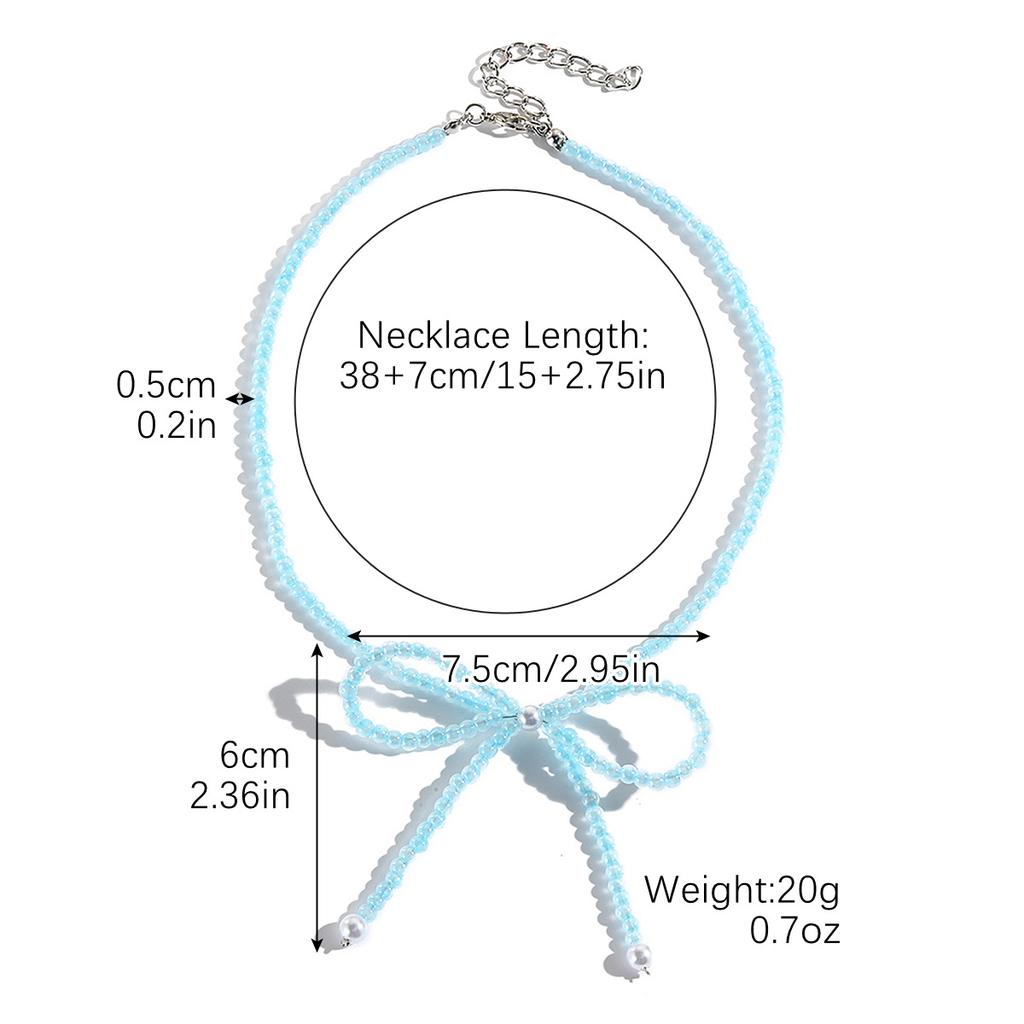 Ожерелье-бант Женское Весеннее Хрустальное Бисером Жемчужное с Кисточкой Ожерелье-бант Ожерелье Маленькое Свежее