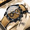 POEDAGAR Top Vintage Men Clcok Fashion Quartz Leather Men's Watches Date Chronograph Waterproof Luminous Business Man Wristwatch