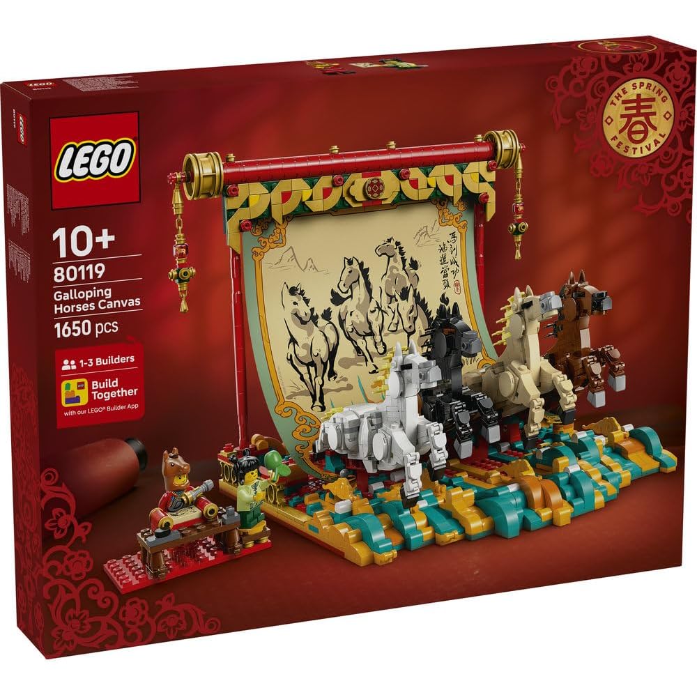 Конструктор LEGO Праздник Весны Скачущая Лошадь, Строительные Блоки для Детей 10-12 лет, Декоративный Подарок для Мальчиков и Девочек 80119
