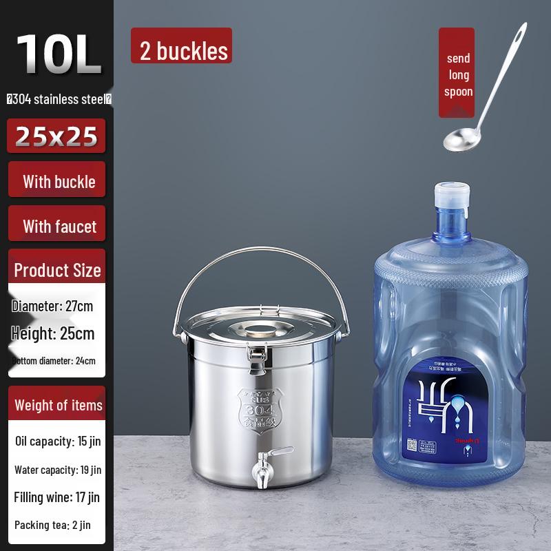Extra Thick Stainless Steel Multi-Purpose Bucket with Faucet and Buckle