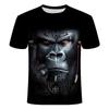 New Men's T-shirt Fashion 3D Monkey Print Top Summer Casual Short Sleeved T-shirt Men's Fun Clothing Round Neck Loose Oversized