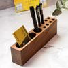 Pen Holder for Desk Acacia Wooden Pencil Stand Solid Wood Business Card Holder Fountain Pen Organizer Aesthetic Office