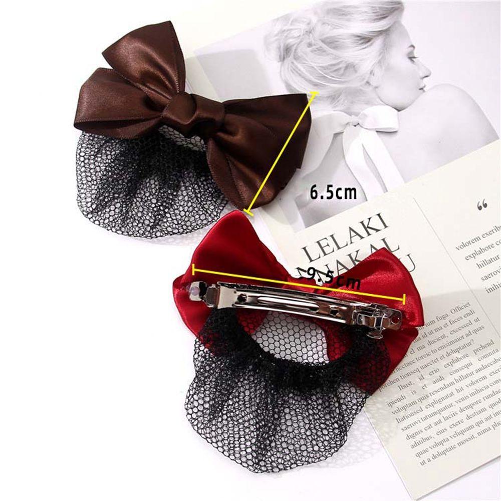 Headwear Satin Hair Clip Korean Bun Snood Hairgrips Cover Net Ponytail Clip Women Spring Clips