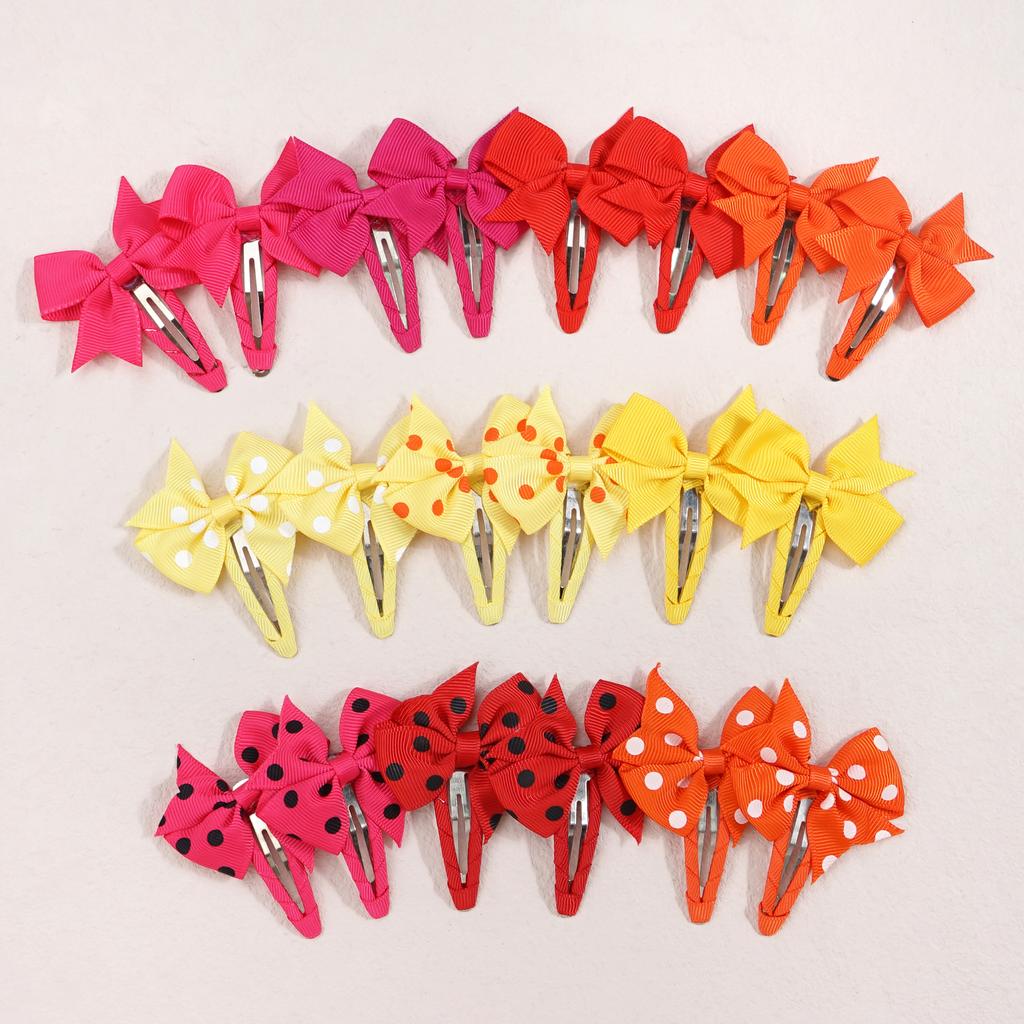 20pcs Snap Hair Clips with Bows Boutique Grosgrain Ribbon 2 Inch Hair Bows No Slip Hair Barrettes for Infant Toddlers Baby Girl