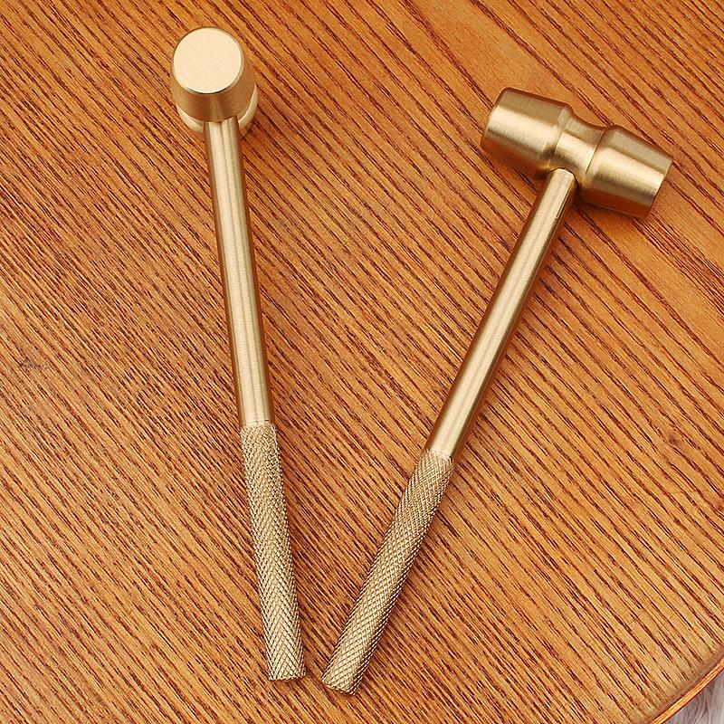 Мини-молоток из латуни: Многофункциональный двухголовочный медный и железный массажный молоток