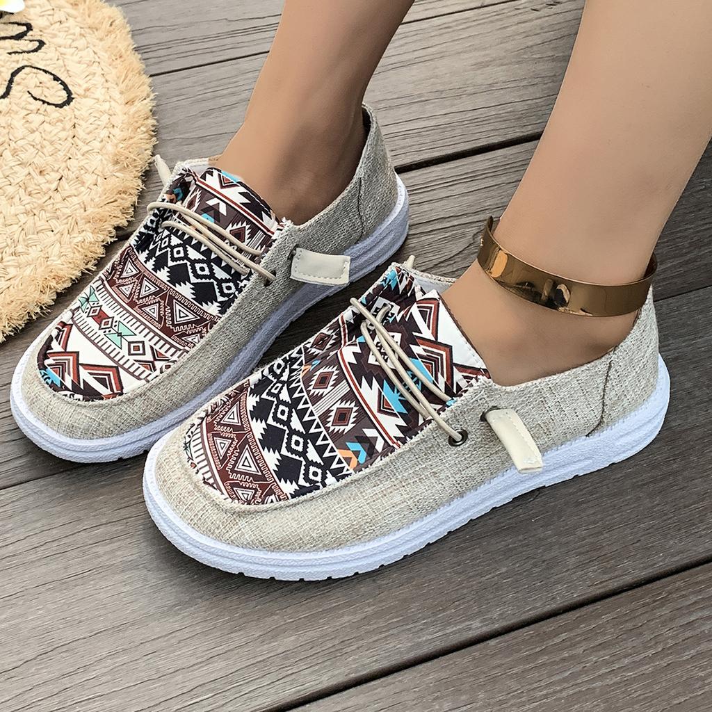 2025 Canvas Loafers Women's Shoes Flat Casual Shoes Women's Cloth Shoes