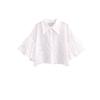 Kaslead New Arrival Women's Clothing Fashion Style Fashion All-Match Minimalist Embroidery Short Puff Sleeve Shirt
