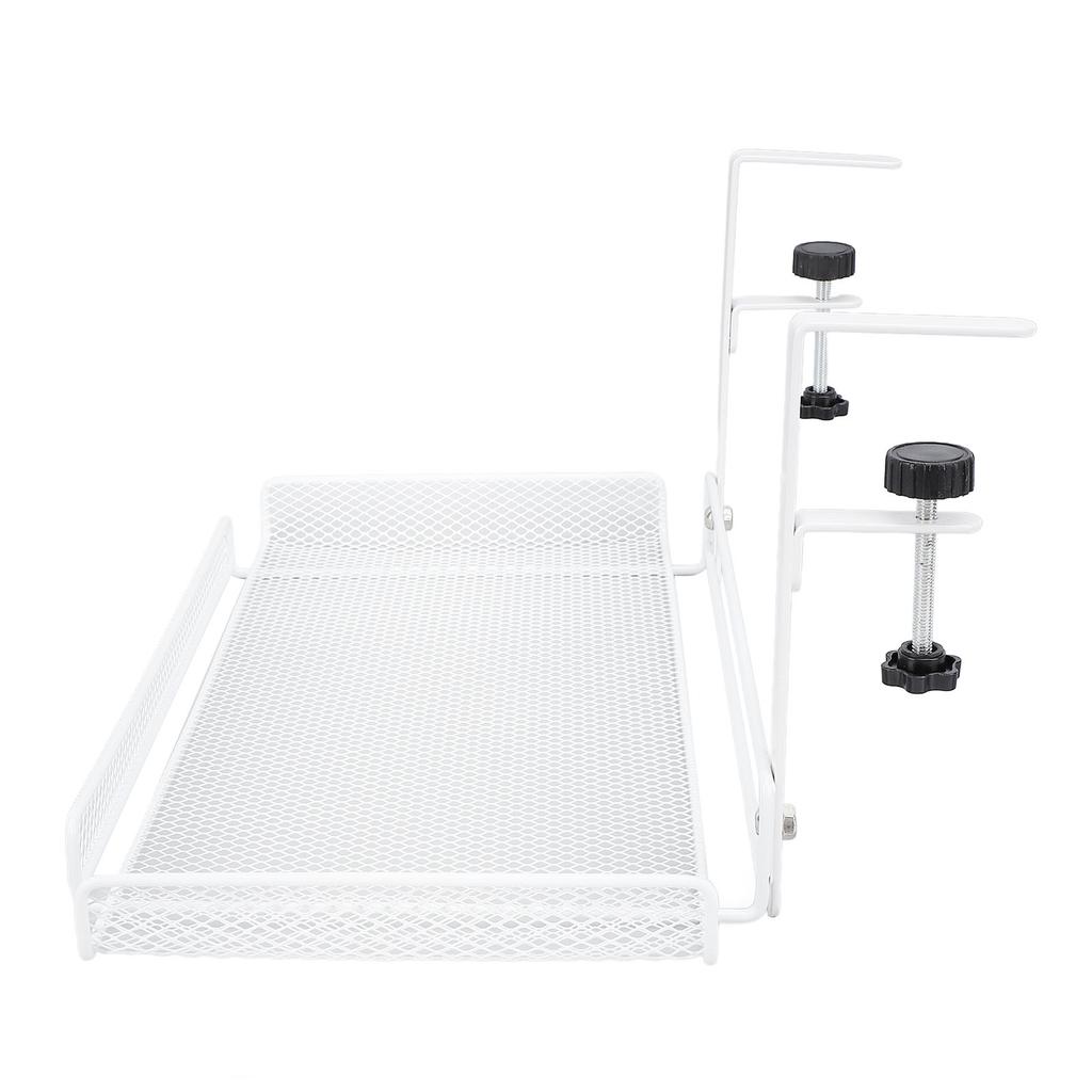 Under Desk Clamp On Storage Shelf Basket Cable Management Tray for Wire Router Power Strip