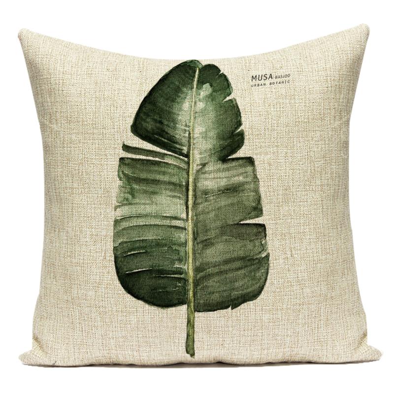 Polyester Decorative Pillows Tropical Cactus Palm Leaf Sofa Home Decor Cushion Cover Pillowcase for Living Room