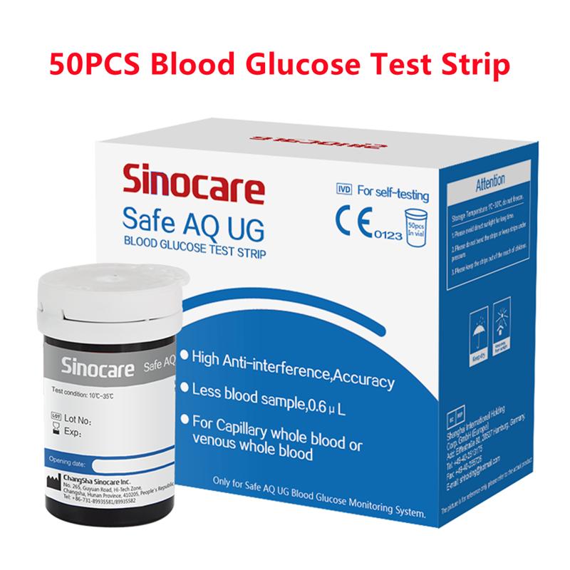 Sinocare 50/100 шт. тест-полоски на мочевую кислоту и глюкозу в крови для безопасного AQ UG монитора диабета подагры беременных