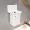 Plastic Wall Mounted Storage Box No Drill Makeup Brush Storage Box Utensils Holder  Office