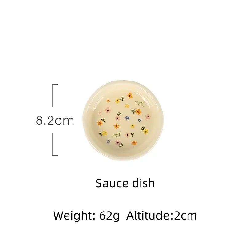 Керамическая миска и блюдо Сервировка стола Домашний фруктовый салат Цветочный язык Керамическая миска Сервировочная тарелка Домашний миска и блюдо