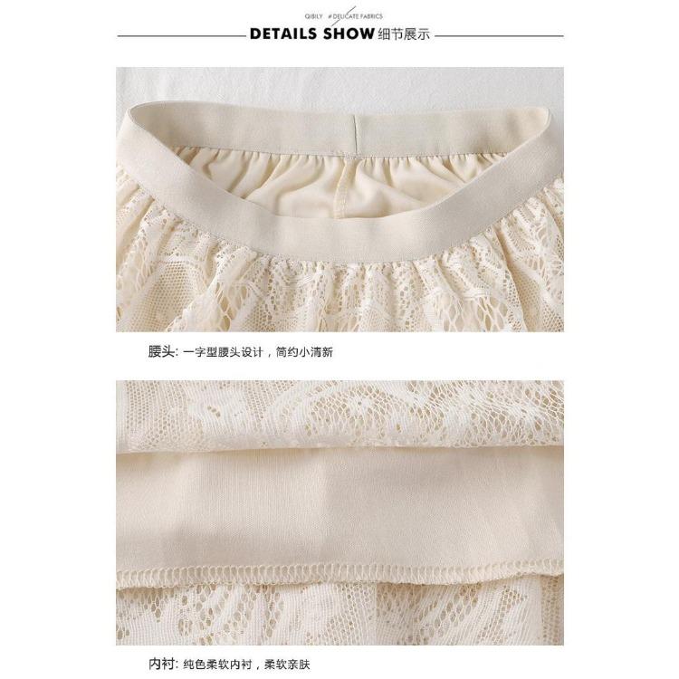 Юбка-полуюбка с вышивкой жаккардового цвета, женская весенняя юбка А-силуэта средней длины с высокой талией