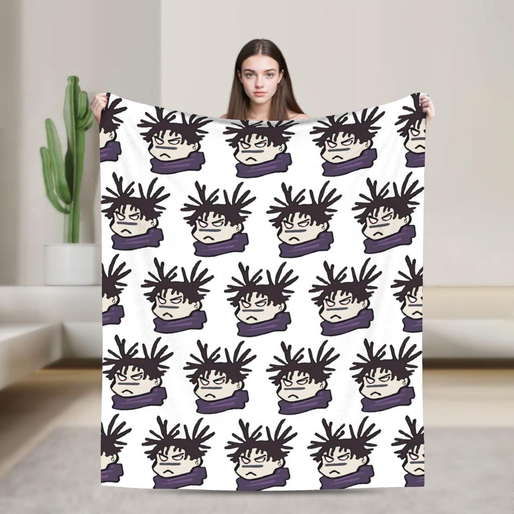 Choso Blanket Cover Flannel Kaisens Anime Lightweight Thin Throw Blanket for Car Sofa Couch Bed Rug