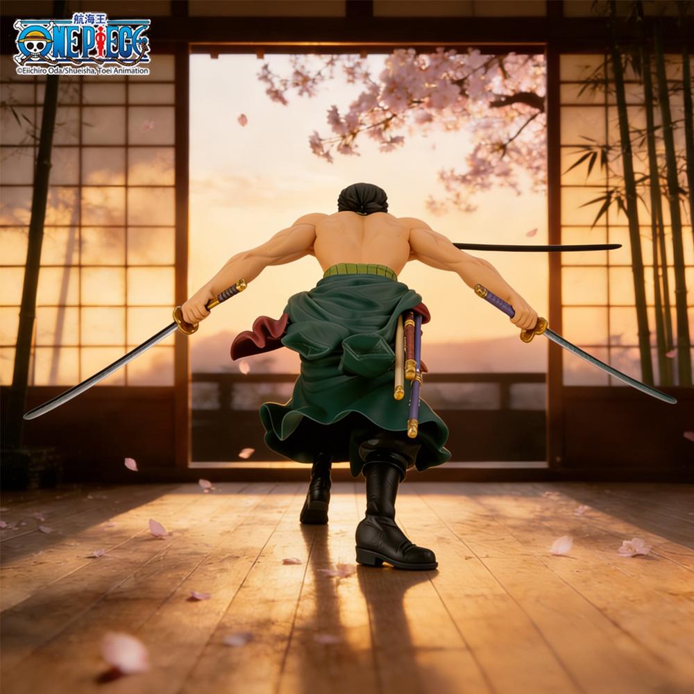 1 шт. Официальная фигурка Аниме One Piece Зоро Стиль Трех Мечей - Декоративная Коллекционная Фигурка, Идеально для Праздничных Подарков